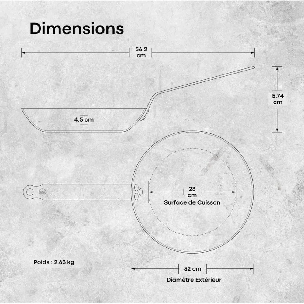 de Buyer MINERAL B Carbon Steel Fry Pan 12.5